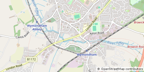 Map of Wymondham, Norfolk