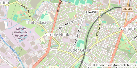 Map of Oldham, Greater Manchester