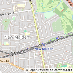 Map of NEW Malden, Surrey