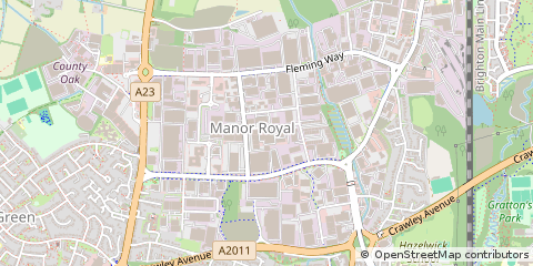 Map of Crawley, West Sussex