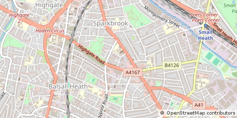 Map of Birmingham, West Midlands