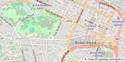 Map of Birkenhead, Merseyside