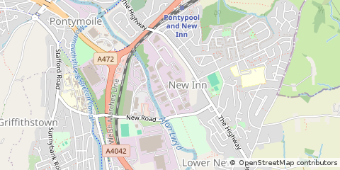 Map of Pontypool, Gwent