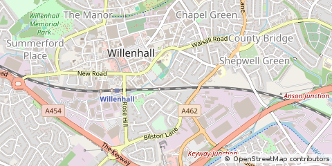 Map of Willenhall, West Midlands