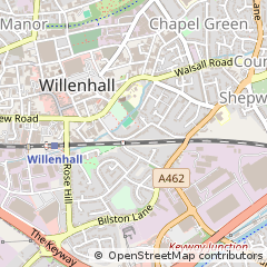 Map of Willenhall, West Midlands