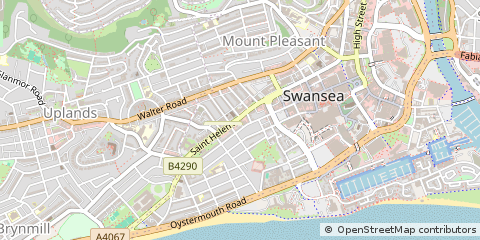 Map of Swansea, West Glamorgan