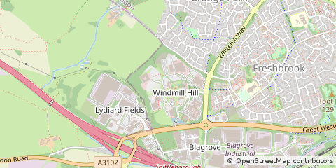 Map of Swindon, Wiltshire