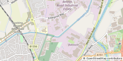 Map of Spalding, Lincs