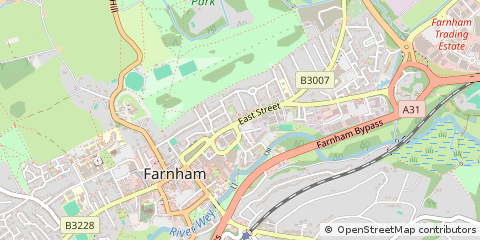 Map of Farnham, Surrey