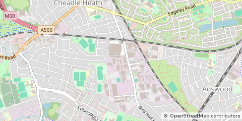 Map of Cheadle Heath, Stockport, Cheshire