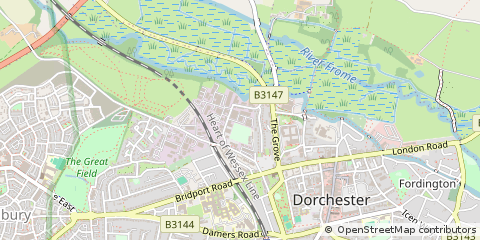 Map of Dorchester, Dorset