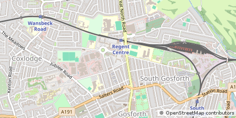 Map of Gosforth, Newcastle Upon Tyne