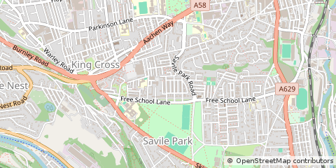 Map of Halifax, West Yorkshire