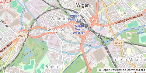 Map of Wigan, Lancashire