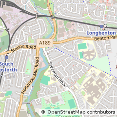 Map of Newcastle Upon Tyne, Tyne and Wear
