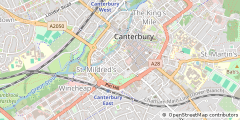 Map of Canterbury, Kent