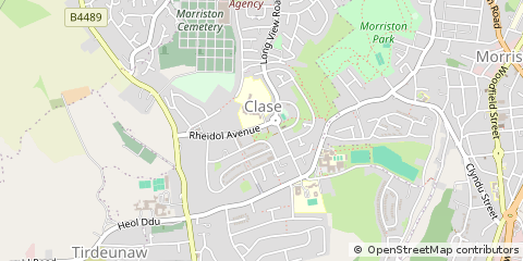 Map of Swansea, West Glamorgan
