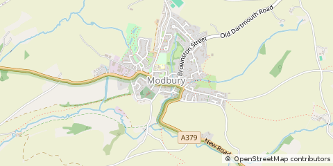 Map of Modbury, Devon