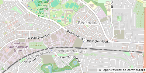 Map of Nottingham, Nottinghamshire