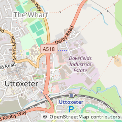 Map of Uttoxeter, Staffordshire