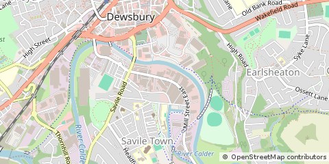 Map of Dewsbury, West Yorkshire
