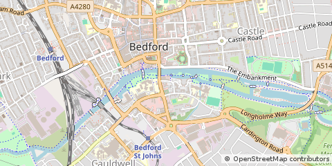 Map of Bedford, Bedfordshire