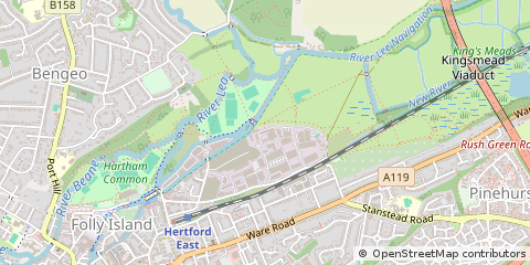 Map of Hertford, Hertfordshire