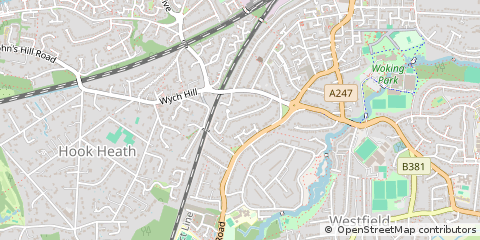 Map of Woking, Surrey