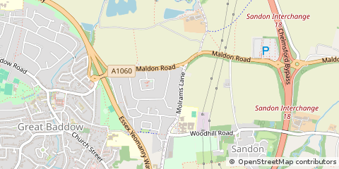 Map of Chelmsford, Essex
