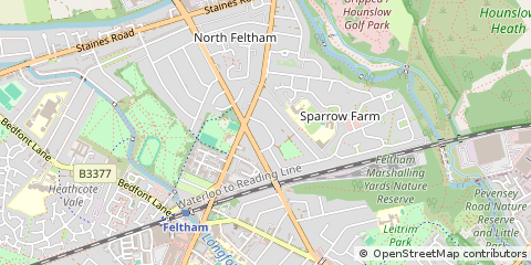 Map of Feltham, Middlesex