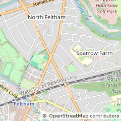 Map of Feltham, Middlesex