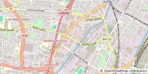 Map of Birmingham, West Midlands