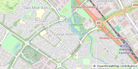 Map of Milton Keynes, Buckinghamshire