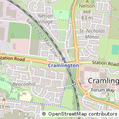 Map of Cramlington, Northumberland