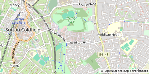 Map of Sutton Coldfield, West Midlands