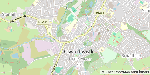 Map of Accrington, Lancashire