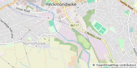 Map of Heckmondwike, West Yorkshire