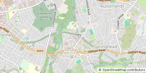 Map of Oldham, Lancashire