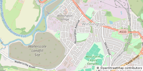 Map of Winnington, Northwich Cheshire