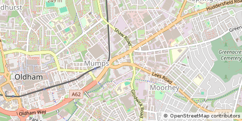 Map of Oldham, Greater Manchester