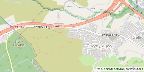 Map of Merthyr Tydfil