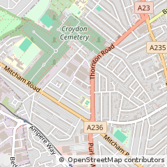 Map of Croydon, Surrey