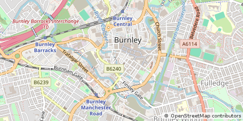 Map of Burnley, Lancashire