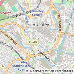 Map of Burnley, Lancashire