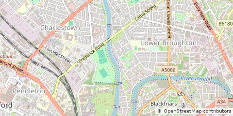 Map of Salford, Lancashire