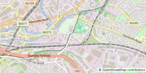 Map of Sheffield, South Yorkshire