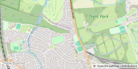 Map of Cockfosters, Hertfordshire