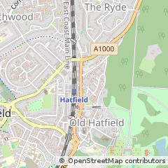 Map of Hatfield, Hertfordshire, AL9 5BL