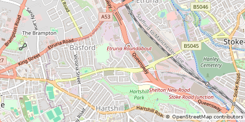 Map of Stoke-on-Trent, Staffordshire