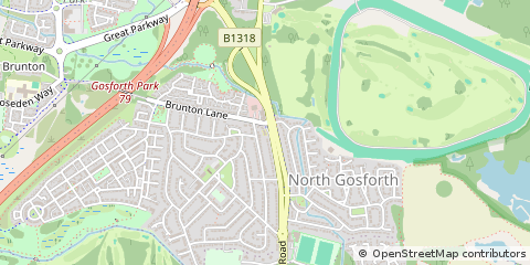Map of Gosforth, Tyne & Wear